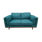 2 Seater Sofa Teal Fabric Lounge Set for Living Room Couch with Wooden Frame -.