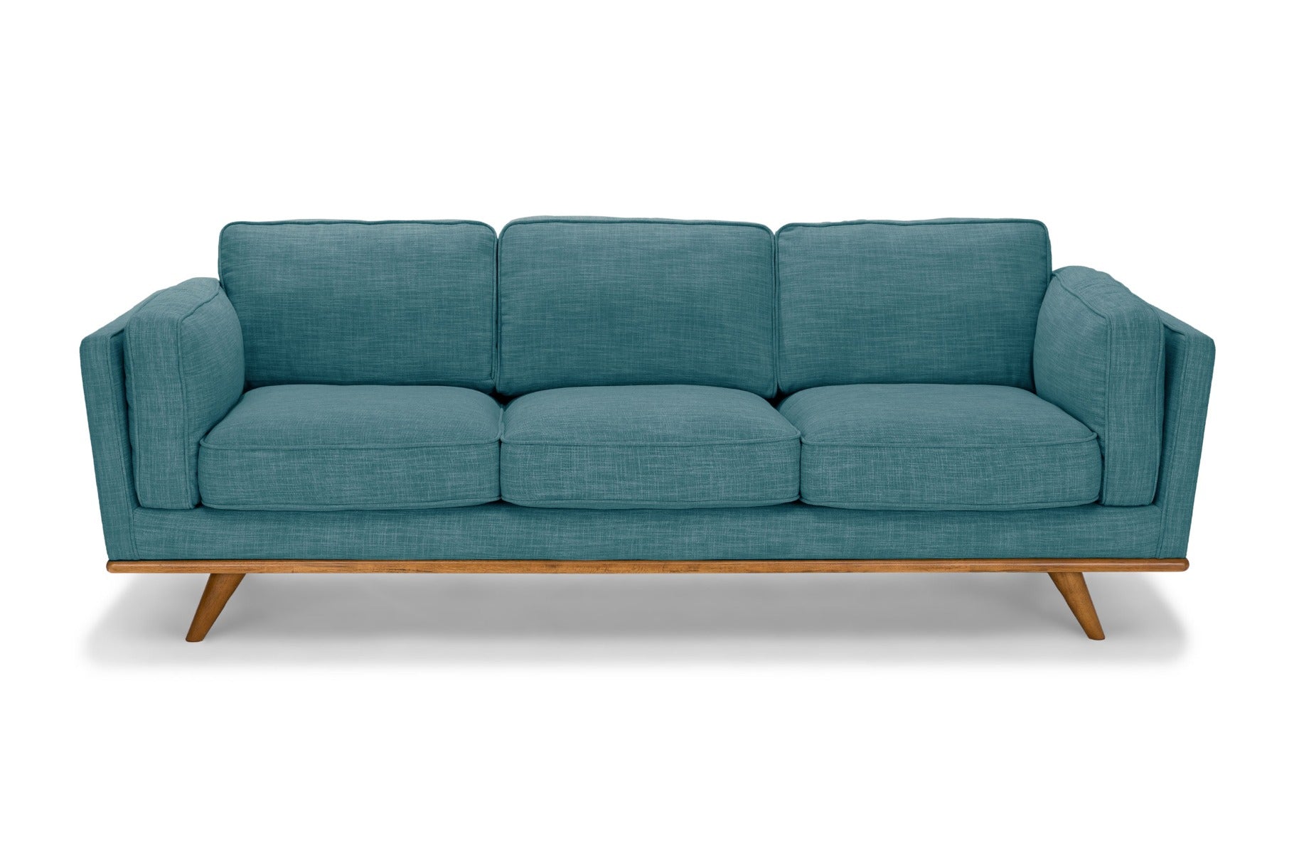 3 Seater Sofa Teal Fabric Lounge Set for Living Room Couch with Wooden Frame.
