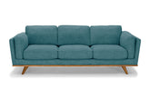 3 Seater Sofa Teal Fabric Lounge Set for Living Room Couch with Wooden Frame.