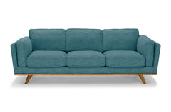 3 Seater Sofa Teal Fabric Lounge Set for Living Room Couch with Wooden Frame.