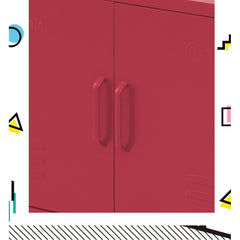 ArtissIn Buffet Sideboard Locker Metal Storage Cabinet - BASE Pink