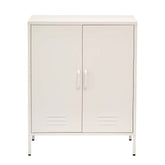 ArtissIn Sweetheart Metal Locker Storage Shelf Shoe Cabinet Buffet Sideboard White