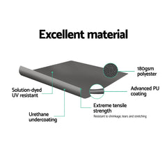 Instahut Side Awning Sun Shade Outdoor Blinds Retractable Screen 1.8X3M Grey