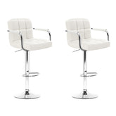 Artiss Set of 2 Bar Stools Gas lift Swivel - Steel and White