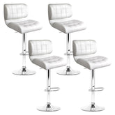 Artiss Set of 4 PU Leather Gas Lift Bar Stools - White and Chrome