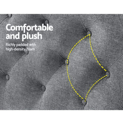 Artiss Bed Head Headboard Queen Bedhead Fabric Frame Base CAPPI Grey