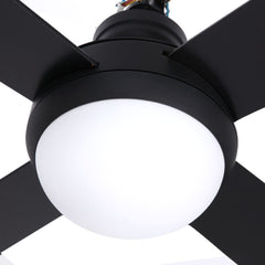 Devanti 52'' Ceiling Fan w/Light w/Remote Timer - Black
