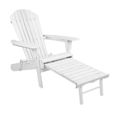 Gardeon Adirondack Beach Chair with Ottoman - White