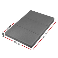 Giselle Bedding Double Size Folding Foam Mattress Portable Bed Mat Dark Grey