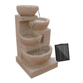 Gardeon 4 Tier Solar Powered Water Fountain with Light - Sand Beige