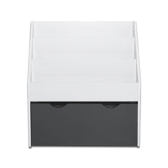 Keezi Kids Bookshelf Childrens Bookcase Organiser Storage Shelf Wooden White