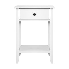 Bedside Tables Drawer Side Table Nightstand White Storage Cabinet White Shelf