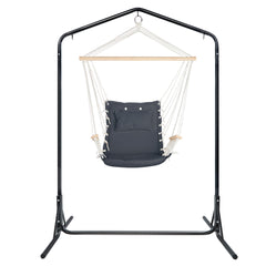 Gardeon Outdoor Hammock Chair with Stand Swing Hanging Hammock Garden Grey