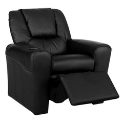 Keezi Kids Recliner Chair Black PU Leather Sofa Lounge Couch Children Armchair.