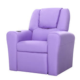 Keezi Kids Recliner Chair Purple PU Leather Sofa Lounge Couch Children Armchair.