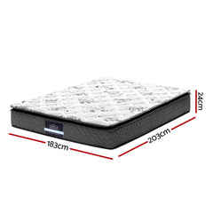 Giselle Bedding Rocco Bonnell Spring Mattress 24cm Thick King.