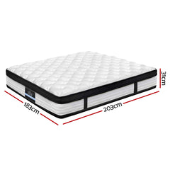 Giselle Bedding Devon Euro Top Pocket Spring Mattress 31cm Thick King.