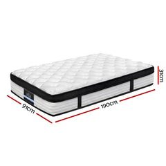 Giselle Bedding Devon Euro Top Pocket Spring Mattress 31cm Thick Single.