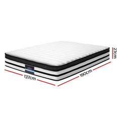 Giselle Bedding DOUBLE Size Bed Mattress Euro Top Pocket Spring Foam 27CM.