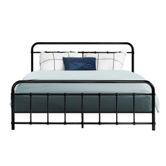 Artiss LEO Metal Bed Frame - Queen (Black)