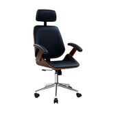 Artiss Wooden Office Chair Computer Gaming Chairs Executive Leather Black