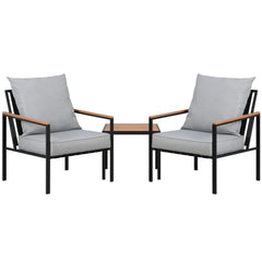 Gardeon Outdoor Furniture 3pcs Lounge Setting Bistro Set Chairs Table Patio