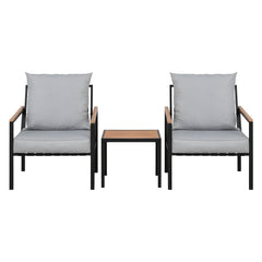 Gardeon Outdoor Furniture 3pcs Lounge Setting Bistro Set Chairs Table Patio
