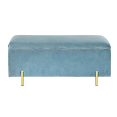 Artiss Storage Ottoman Blanket Box Velvet Chest Toy Foot Stool Couch Bed Blue