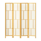 Artiss Ashton Room Divider Screen Privacy Wood Dividers Stand 4 Panel Natural