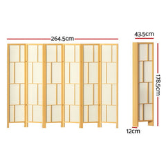 Artiss Ashton Room Divider Screen Privacy Wood Dividers Stand 6 Panel Natural