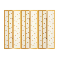 Artiss Room Divider Screen Privacy Wood Dividers Stand 6 Panel Archer Natural