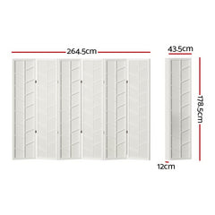 Artiss Room Divider Screen Privacy Wood Dividers Stand 6 Panel Archer White