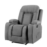 Artiss Recliner Chair Electric Massage Chair Fabric Lounge Sofa Heated Grey.