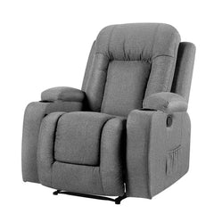 Artiss Recliner Chair Electric Massage Chair Fabric Lounge Sofa Heated Grey.