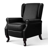 Artiss Recliner Chair Sofa Armchair Lounge Black Leather.