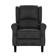 Artiss Recliner Chair Adjustable Sofa Lounge Soft Suede Armchair Couch Charcoal.