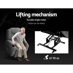 Artiss Electric Massage Chair Recliner Sofa Lift Motor Armchair Heating Fabric.