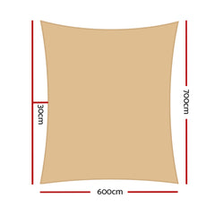 Instahut 6x7m280gsm Shade Sail Sun Shadecloth Canopy Square