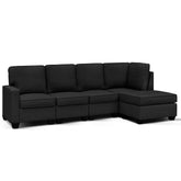 Artiss Sofa Lounge Set 5 Seater Modular Chaise Chair Suite Couch Dark Grey.