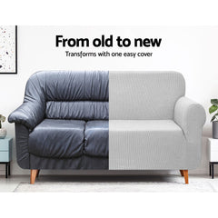 Artiss High Stretch Sofa Cover Couch Lounge Protector Slipcovers 3 Seater Grey.