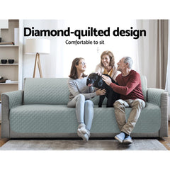 Artiss Sofa Cover Quilted Couch Covers 100% Water Resistant 4 Seater Grey.