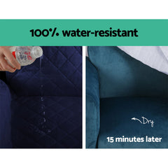 Artiss Sofa Cover Quilted Couch Covers 100% Water Resistant 4 Seater Navy.