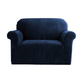 Artiss Velvet Sofa Cover Plush Couch Cover Lounge Slipcover 1 Seater Sapphire.