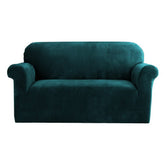 Artiss Velvet Sofa Cover Plush Couch Cover Lounge Slipcover 2 Seater Agate Green.