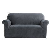 Artiss Velvet Sofa Cover Plush Couch Cover Lounge Slipcover 2 Seater Grey.