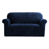 Artiss Velvet Sofa Cover Plush Couch Cover Lounge Slipcover 2 Seater Sapphire.