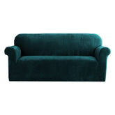 Artiss Velvet Sofa Cover Plush Couch Cover Lounge Slipcover 3 Seater Agate Green.