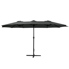 Instahut Outdoor Umbrella Twin Umbrellas Beach Garden Stand Base Sun Shade 4.57m