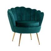 Artiss Armchair Lounge Chair Accent Armchairs Retro Lounge Accent Chair Single Sofa Velvet Shell Back Seat Green.