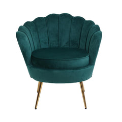 Artiss Armchair Lounge Chair Accent Armchairs Retro Lounge Accent Chair Single Sofa Velvet Shell Back Seat Green.